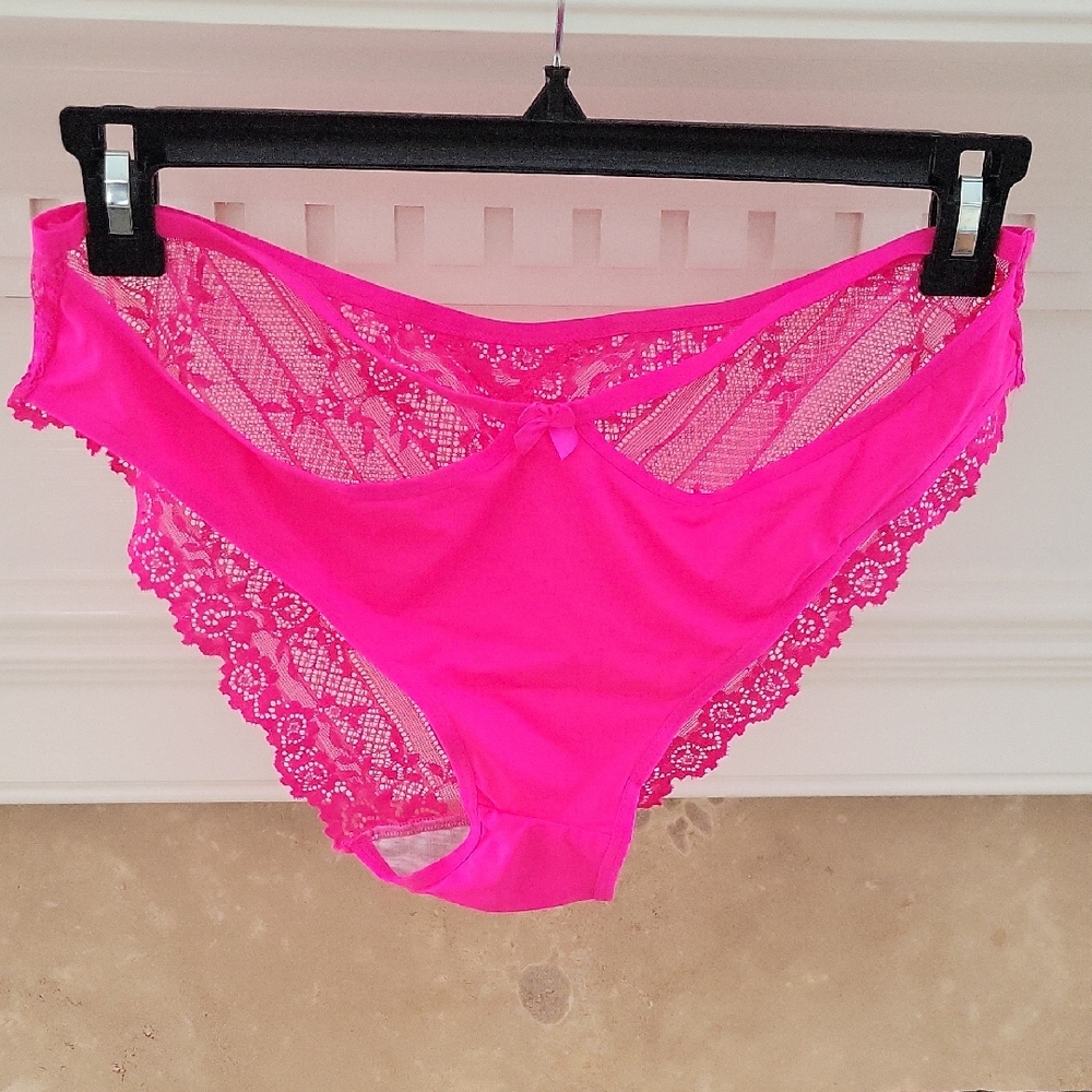SHEIN Vibrant Pink Lace Panties